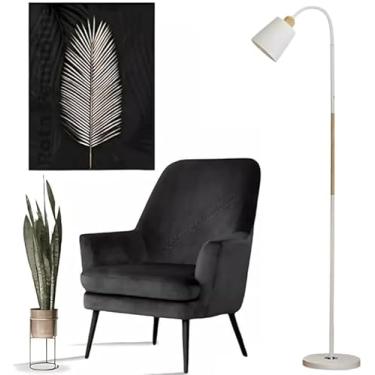 Imagem de Luminária Abajur De Chão Pedestal Articulada Flexível 1,60m Escritório Estilo Clássica Iluminação Direcionável, Design Sofisticado e Máximo Conforto Visual (Branco Claro)