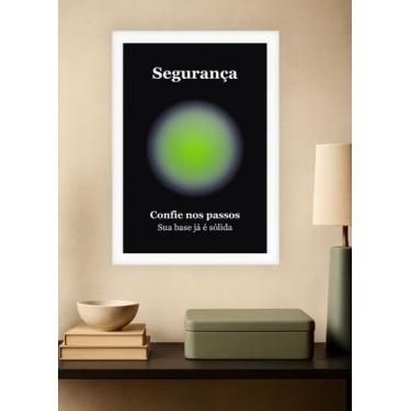 Imagem de Quadro Base/Segurança/Confiança com Vidro e Moldura Branca Tamanho:21c