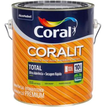 Imagem de Tinta Esmalte a Base de Água Coralit Zero 3,6 Litros Branca Acetinada 