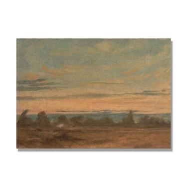 Imagem de NHLDZYH Arte em tela de paisagem estilo Constable, (verão), pintura romântica do campo inglês, decoração de parede texturizada com pincelada pesada. Somente tela de 70 x 98 cm - 27,5 x 38,6 pol