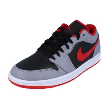 Imagem de Tênis masculino casual Jordan Air Retro 1 Low, Black Fire Red Cimento Cinza 060, 42