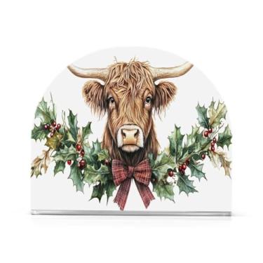 Imagem de Porta-guardanapos de gado Highland bonito de Natal para mesas - Porta-guardanapos para cozinha, porta-guardanapos de mesa, porta-guardanapos de coquetel, porta-guardanapos de papel279