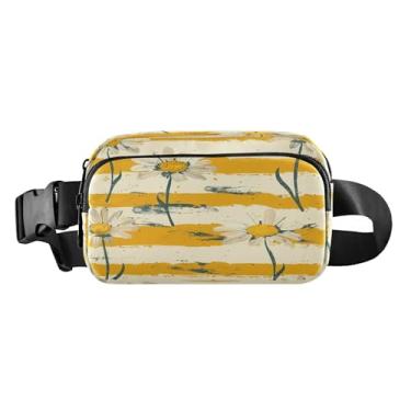 Imagem de CEBUGI Pochetes de caminhada para homens e mulheres, pochete rústica listrada moderna resistente à água com cinto ajustável para treino, viagem, corrida