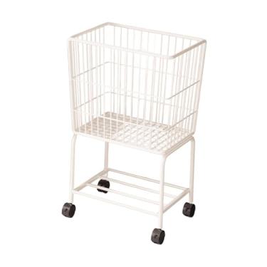 Imagem de Ｂｅｓｇａ Organizador de Carrinho de Roupa com Rodas, Organizador Versátil de Ferro para Armazenamento de Roupas, Carrinho de Roupa Suja com Arame para Banheiro