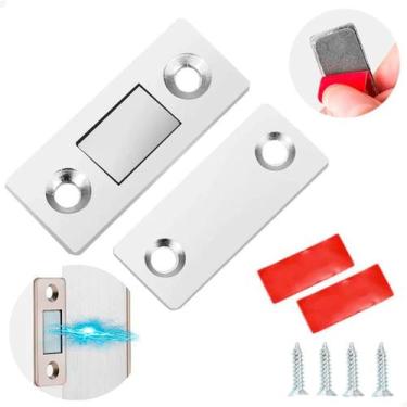 Imagem de KIt de Trava Adesivo Magnético Portas e Gavetas - Zein, Kit 3 Pares Fe