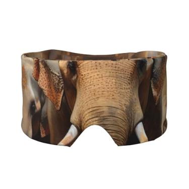 Imagem de Máscara protetora para olhos e orelhas com estampa de elefantes asiáticos, respirável, ajustável, blecaute, confortável