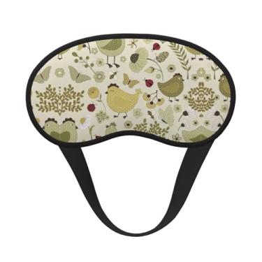 Imagem de Máscara de dormir blackout com estampa de frango com folhas amarelas máscara de luz macia para dormir meditação viagem ioga