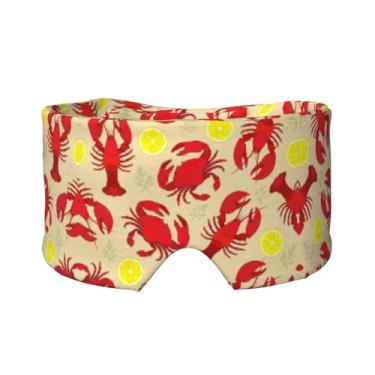 Imagem de Máscara para dormir com estampa de lagosta e caranguejo para olhos e orelhas, respirável, ajustável, blecaute, venda, confortável
