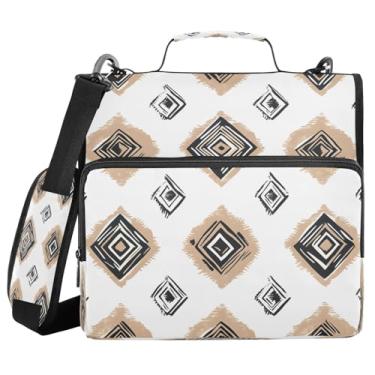 Imagem de Fichário de tapeçaria nativa americana com zíper com alça e alça de ombro, fichário de 3 anéis de 3 cm