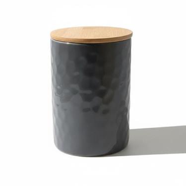 Imagem de Pote Hermético Médio Cerâmica Stoneware Bambu 1,4L Preto - Ricca House