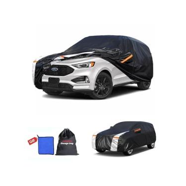 Imagem de Capa para carro Ford Edge 100% à prova d'água para todos os climas, presente com toalha, capa de carro SUV de 10 camadas, ajuste personalizado, Ford Edge 2007-2023, capas externas completas proteção