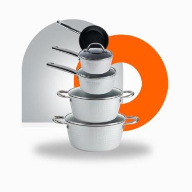 Imagem de Conjunto Latina 5 Panelas com Indução Cerâmico Antiaderente - JMD2