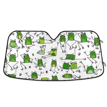 Imagem de Funny Frogs Auto Sun Shade, Persianas para janela de carro, proteção UV, para-sol dobrável para janela de carro, viseira de sol para caminhão, SUV, carro