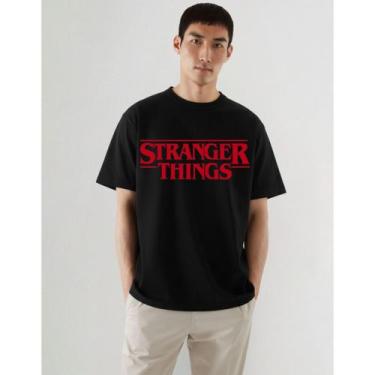 Imagem de Camiseta Unissex Stranger Things Logo Clássica Série Netflix Geek 100%