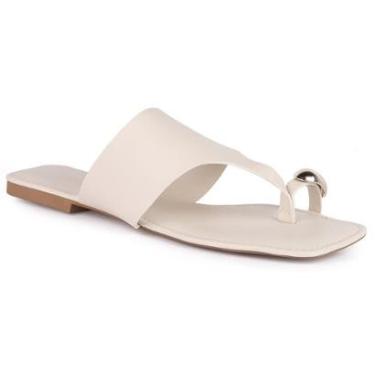 Imagem de Sandália Feminina Rasteirinha Anel De Dedo Metal Dourado Chinelo Moda A7.26-Feminino