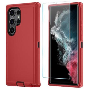 Imagem de ONOLA Capa de celular para Samsung Galaxy S22 Ultra com protetor de tela HD, resistente, à prova de choque e à prova de quedas, capa de telefone de 3 camadas para Galaxy S22 Ultra de 6,8 polegadas