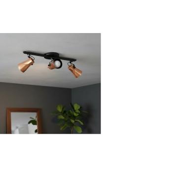 Imagem de Luminária de Teto Spot Sobrepor Trilho Direcionável Octa 3 Lâmpadas Quarto sala Cozinha Praia Litoral E27 Bivolt (Cobre)