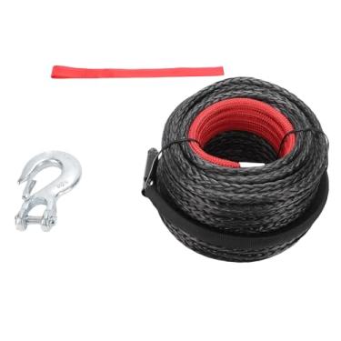 Imagem de Tbest Corda de Guincho Sintético de Alta Resistência de 3/8 de Polegada Com Gancho Forjado para Veículos Off-road, Caminhões SUVs, 8 Mm de Diâmetro, 15 M de Comprimento, à Prova