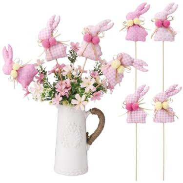 Imagem de RattanView 4 Pçs Palhetas de Coelhinho da Páscoa para Vaso Xadrez de Páscoa Palhetas de Coelhinho de Mesa Decorações de Mesa de Primavera Centro de Mesa para Casa Sala de Estar Decoração de Jantar