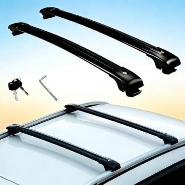 Imagem de 2 barras de teto adequadas para Subaru Forester 2025 2026, barras laterais de liga de alumínio, trilhos cruzados, porta-bagagens (EYB)