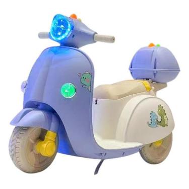 Imagem de Mini Moto Eletrica Dino 6v Com Leds e Sons Fofa Infantil Para Crianças