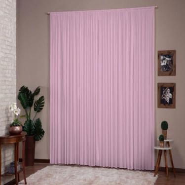 Imagem de Cortina Para Sala Quarto Versátil 4,00X2,80 Rosa - Top Casa