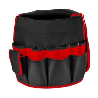 Imagem de FashionCha Conjunto de Ferramentas de Jardinagem Robusto, Presente Ideal para O Pai. Ótimo para Guardar Chaves E Ferramentas de Bricolagem, Preto Vermelho, Tamanho real