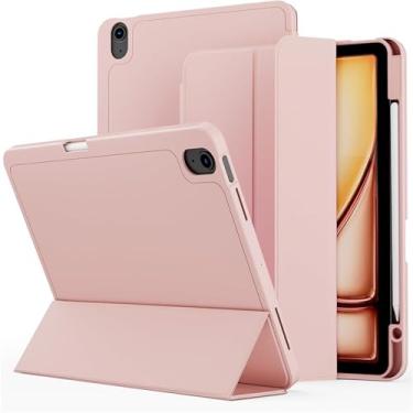 Imagem de BUDAY Capa protetora para iPad 2024 Air13/2024 Pro 13/2024 Pro11 com compartimento para caneta (rosa, 2024 air13)