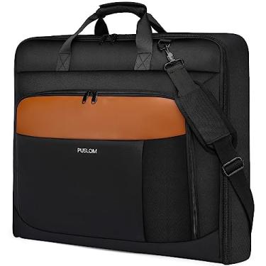 Imagem de Bolsa de vestuário de viagem para homens grande bolsa de mão de 101 cm até 3 ternos para viagens de negócios, mala suspensa 2 em 1 para viagem, bolsa de mão dobrável para laptop de 15,6 polegadas