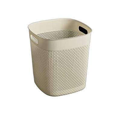 Imagem de Caixote do lixo nórdico oco caixote do lixo doméstico cozinha liviroom sanita latas de lixo com alça sem tampa cesto de papel de escritório caixote do lixo/D/cinza