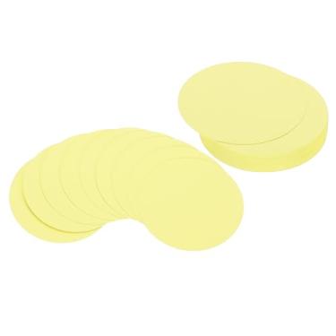 Imagem de Generic Cartolina circular de 7,6 cm, 50 peças de papel com recortes de formato redondo, porta-copos grossos para projetos de artesanato, decoração de quadro de avisos, amarelo claro