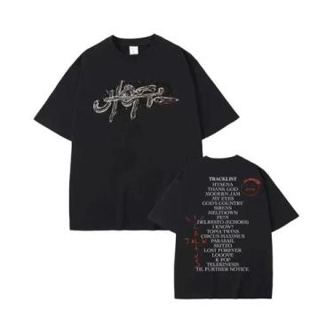 Imagem de Camiseta Gráfica Masculina Y2K Travis TS Hip Hop Utopia Streetwear Swa