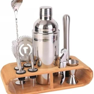 Imagem de Coqueteleira Bartender Homebar Kit Acessórios Inox 12 Peças para Preparar Drinks