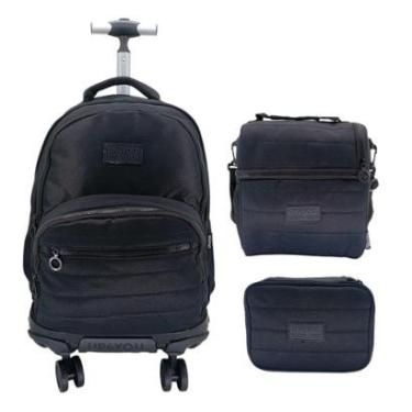 Imagem de Kit Mochila De Rodinha 360 Graus + Lancheira + Estojo 49642-Masculino