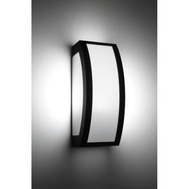 Imagem de Luminária Arandela Parede Muro Externa Interna Policarbonato G Preta -