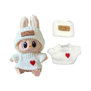 Imagem de Fantasia De Pelúcia Kawaii De Tubarão Para Mini Bonecas Labubu Idol V1