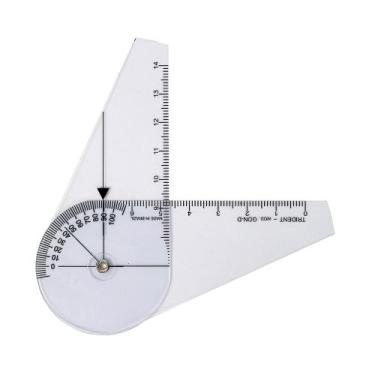 Imagem de Goniômetro Pequeno De Dedo P/ ortopedia Articular 14cm Pvc - TRIDENT