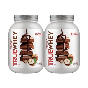 Imagem de Kit 2X True Whey Protein Hidrolisado e Isolado - 837g Chocolate Com Avelã - True Source-Masculino