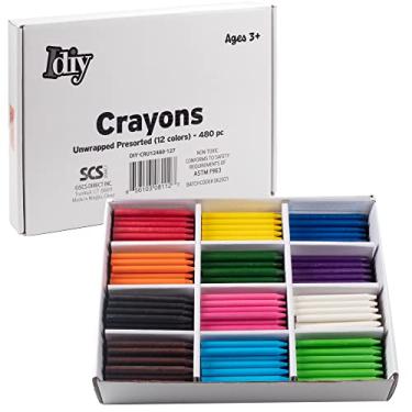Imagem de Giz de cera desembrulhado IDIY (pré-classificado 480 ct, 40 cada de 12 cores) - Sem papel, Testado de segurança ASTM, para crianças, professores, salas de aula de arte, material de volta às aulas, projetos de artesanato, presente - Classpack