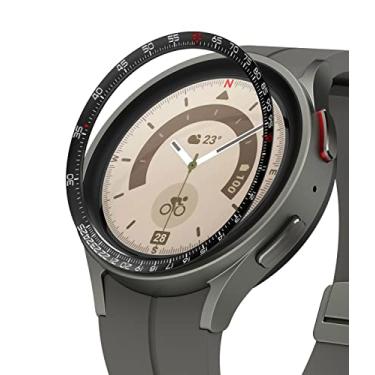 Imagem de Ringke Inner Bezel Styling [Stylish Stainless Steel Frame] Compatible with Samsung Galaxy Watch 5 Pro Case, Anti Scratch Protector Adhesive Inner Cover Accessory - 45-IN-04 (ST) Black