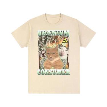 Imagem de Camiseta Feminina Casual De Verão Com Estampa Vintage De Gato Meme, Ma