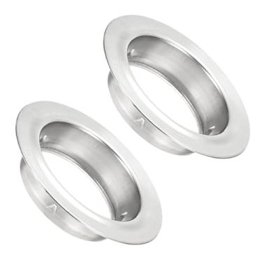 Imagem de PATIKIL Colar de tubo de 100 mm, 2 peças de flange de parede redonda Flange de tubo reto de aço inoxidável 304 para abertura de teto de piso de parede mangueira de ventilação do secador de ar