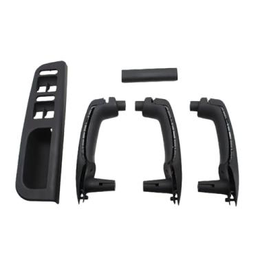 Imagem de Compatível com VW Bora/Golf 4 /MK4/Jetta 1999-2004 Kit de cobertura de maçaneta de fibra de carbono para porta de carro com volante à esquerda LHD Maçaneta(Black 5pcs)
