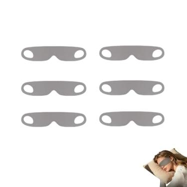 Imagem de PLAYTHROUGH Máscara de dormir para pendurar na orelha, 6 peças, máscara fina para dormir para Siesta Travel Yoga (cinza)