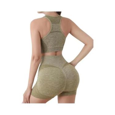 Imagem de Conjunto De Yoga Sem Costura Para Mulheres, Shorts De Academia, Sutiãs