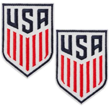 Imagem de Conjunto de 2 adesivos de escudo de futebol americano da Copa do Mundo 2026 com gancho e laço para mochilas, chapéus, jaquetas, calças, emblemas de uniforme, mercadoria presente para fã de futebol e