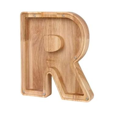 Imagem de Cofre De Madeira Com Alfabeto Inglês, 26 Letras, Caixa De Economia De 