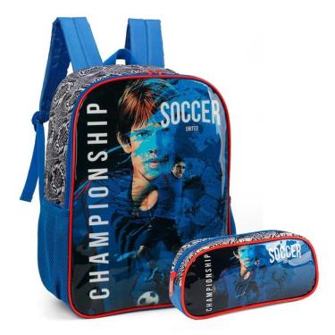 Imagem de Mochila de Costas Futebol Championship Azul - Luxcel