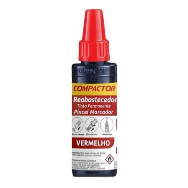 Imagem de Tinta marcador permanente vermelho 30ML compactor
