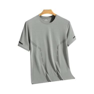 Imagem de Camiseta Masculina De Verão Para Corrida Em Seda Gelada, Secagem Rápid